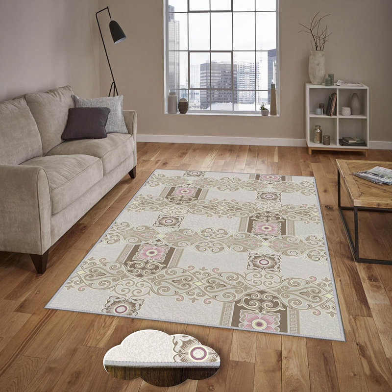 Luxurious 3D Printed Area Carpet, 5.9 x 9.2 Feet | 1% Polyester, .3 in Pile Height, 65 g/m² | Antibacterial & Non-Slip Underside, Machine Washable for Easy Care | Perfect for Living Room, Bedroom, or Office Décor