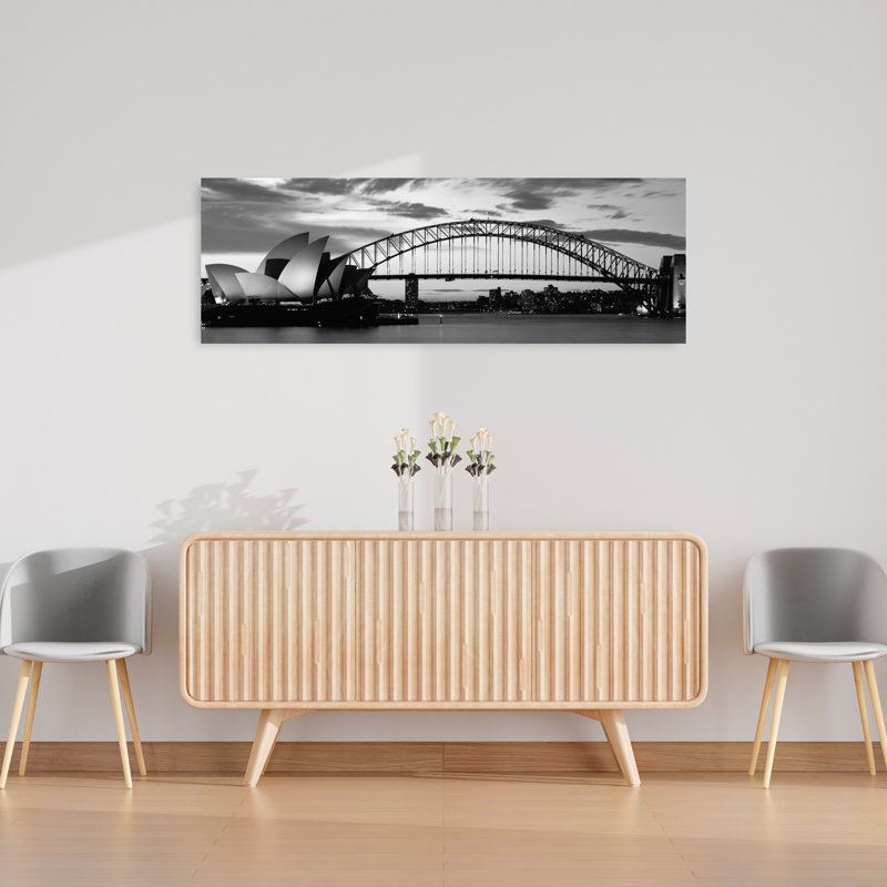 Sydney Harbour Bridge At Sunset Sydney Australia 1 Piece Wrapped Canvas Panoramic Wall Art, 40.64 cm H x 121.92 cm W