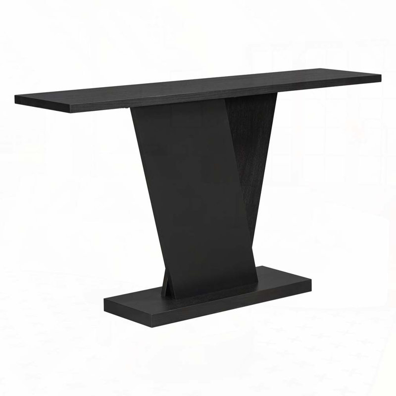 59.8" Entryway Console Table with V-Base Design, Black
