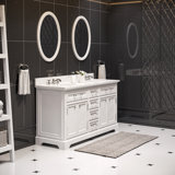 Derby 60'' Double Bathroom Vanity with Marble Top with Mirror