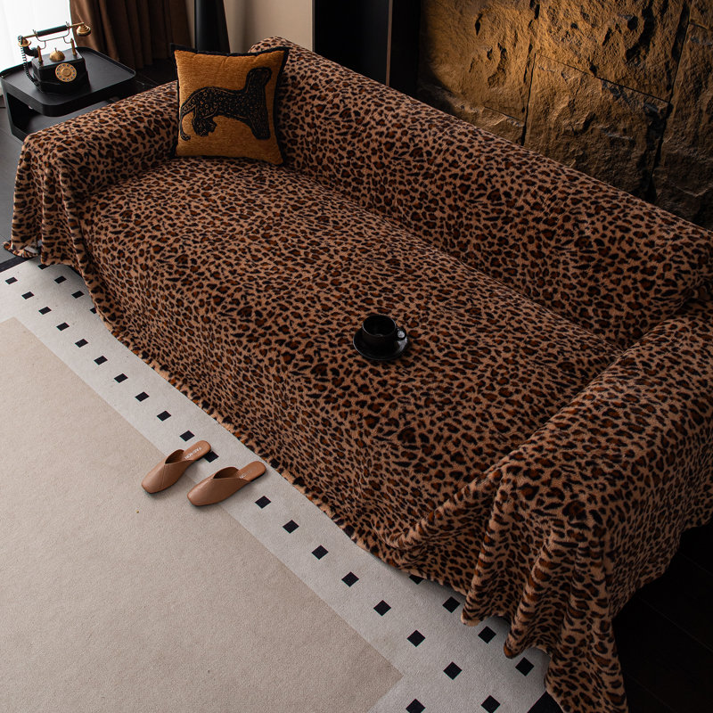 5-Seater Ultra-Thick Winter Soft Plush Couch Cover – Washable Furniture Protector for Dogs, Pets, Anti-Slip, Anti-Dust Sofa Cushion Cover, 165.35 x 66.93 Inches