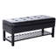 Banc de rangement noir en similicuir avec range-chaussures, 44 po - Option de capacité moderne