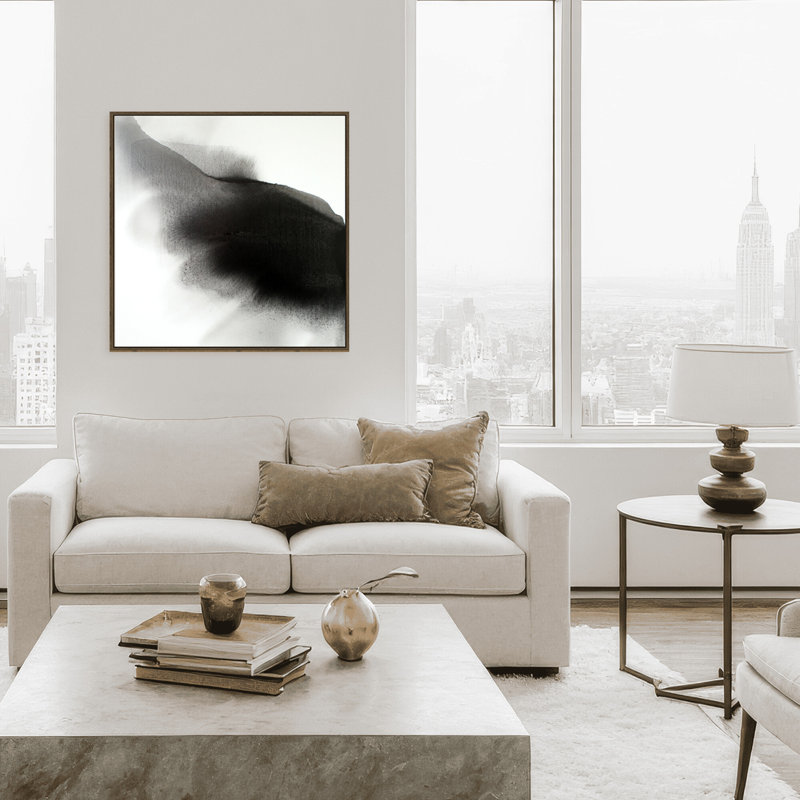 Abstract The Darkness Always Leads to Light by  - Picture Frame Graphic Art, 24" H x 24" W x 2.375" D, Black