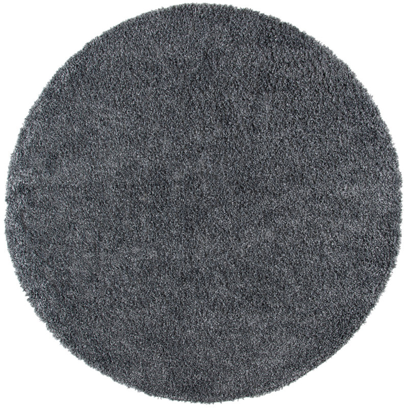 Edgecombe Shag Performance Solid Color Rug, Round 6'7"