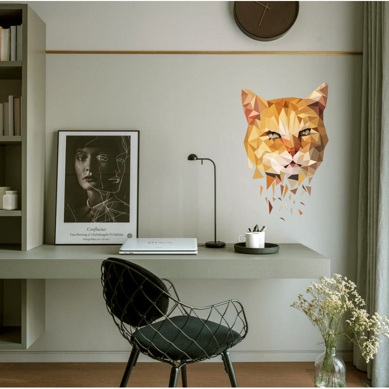Adhésif décoratif polygonale pour chat, H 22 po x l 28 po