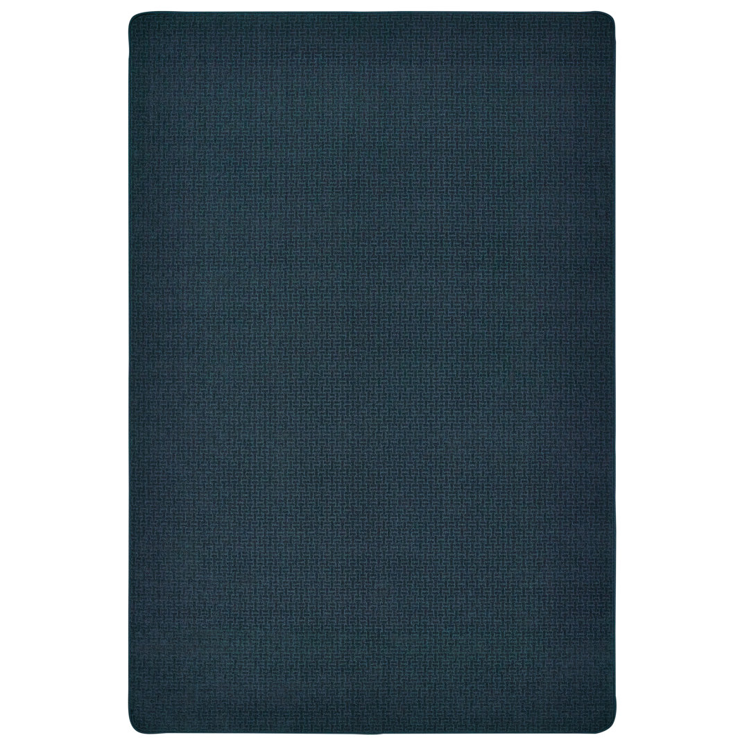 Soft-Touch Texture Blocks Navy Blue Area Rug Carpets for Kids Rug