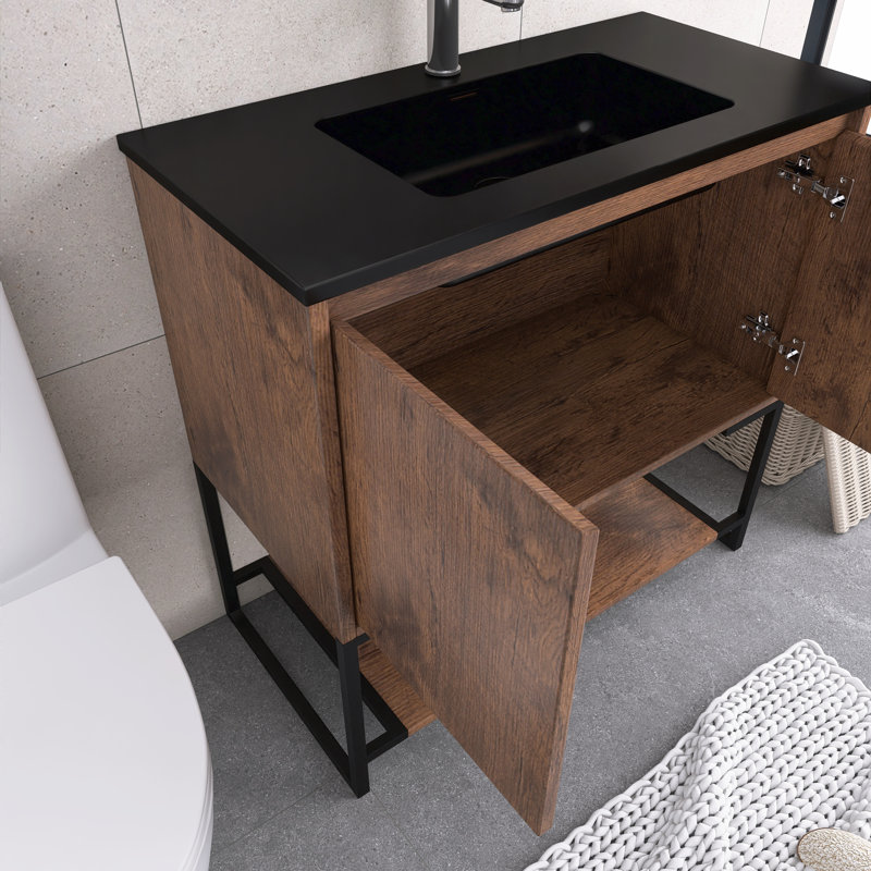 Gayan 36'' Single Bathroom Vanity with Solid Surface Top