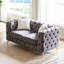 62,58 po, velours royal, capitonnage, 2 coussins décoratifs, pieds en métal, sièges à ressorts et en mousse définis avec motif à boutons, pieds, confortable pour le bureau-121367915