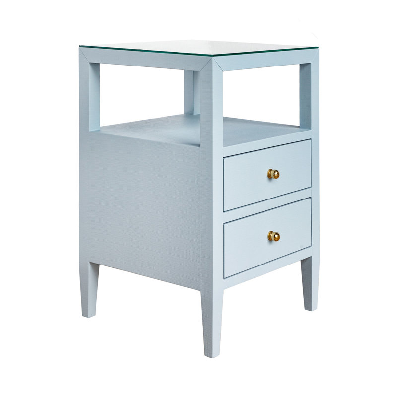 Roscoe Glass Top 2 - Drawer End Table