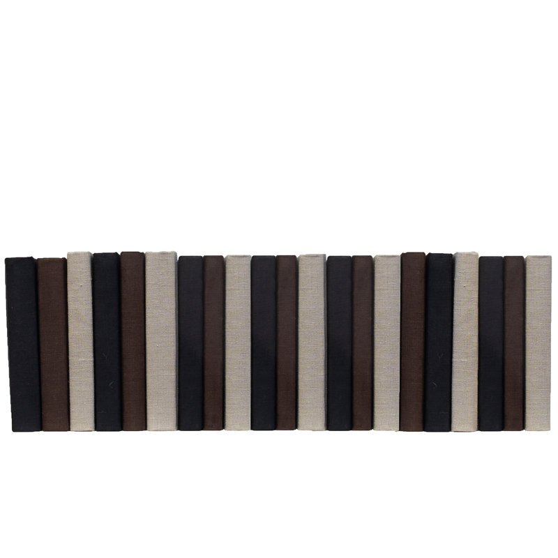 Livres décoratifs - Onyx et livres en lin brun - Livres noirs et bruns au pied