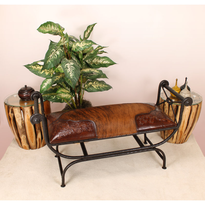 Genuine Leather Upholstered Bench