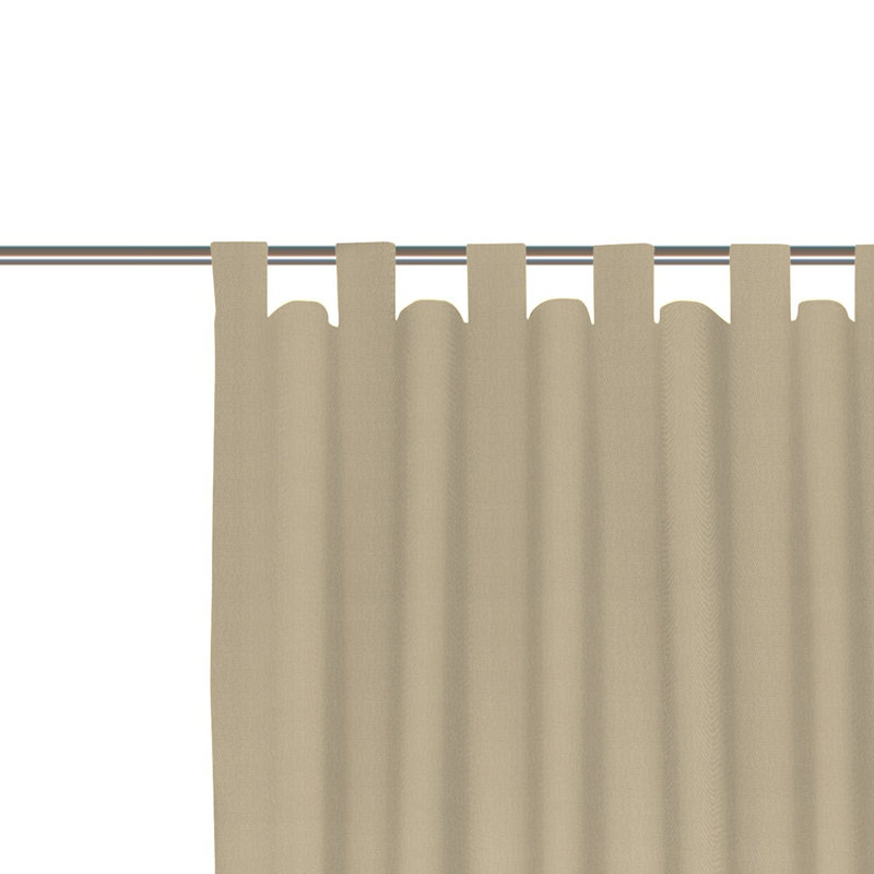 Uni Collection 100% Cotton Room Darkening Curtain Single Panel, 142cm Width x 295cm Drop, Beige