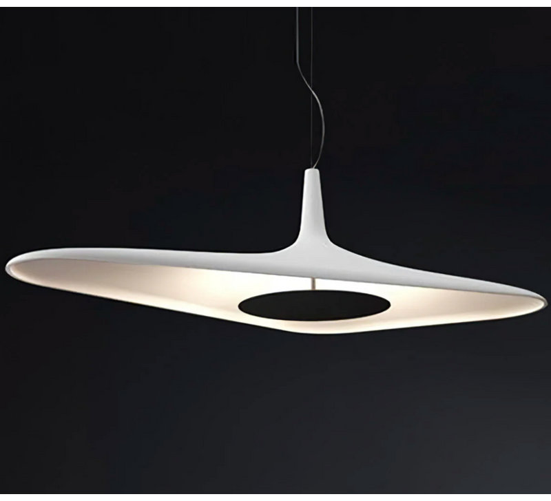 Lustre suspendu Dali classique d'inspiration artistique avec lumière DEL 3000K, conception horizontale, Blanc