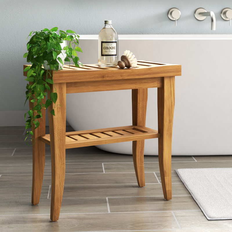 Ayden Solid Bamboo Wood Accent Stool