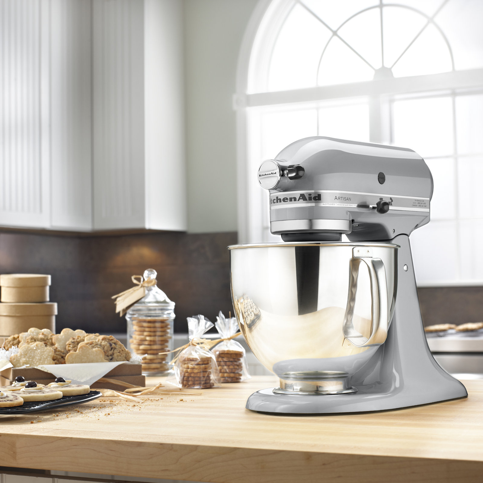 KitchenAid® Artisan® Series 5 Quart Tilt-Head Stand Mixer, Metallic Chrome