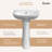 21'' W x 32'' H Modern Pedestal Bathroom Sink Combo in White Vitreous China Ceramic Vessel Basin with Single Hole