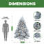 Traditional Snow Flocked Christmas Tree with Lights, Prelit with Stand-1236245227