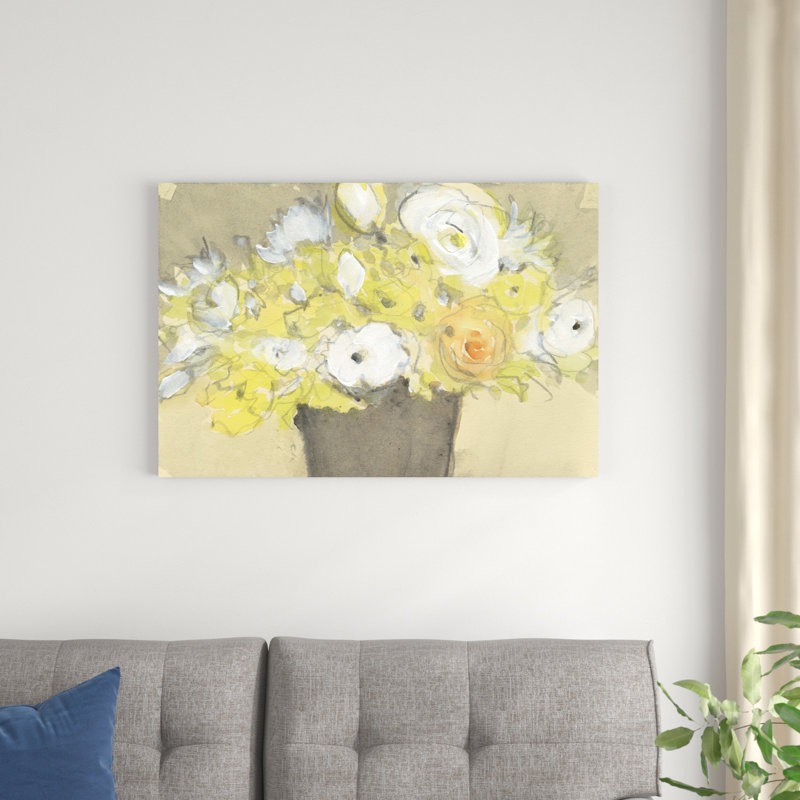 «Table Bouquet II» par Samuel Dixon - peinture sur toile tendue, H 24 po x l 36 po x P 1,25 po