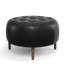 Repose-pieds de cocktail rond en cuir véritable de 31,5 po Pritchett-910169586