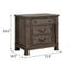 Table de chevet avec USB, noyer foncé