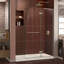DreamLine Aqua Ultra P 30 po x l 60 po x H 74 3/4 po porte de douche à charnière sans cadre en chrome avec bonde gauche-135640472-135640473-135926616