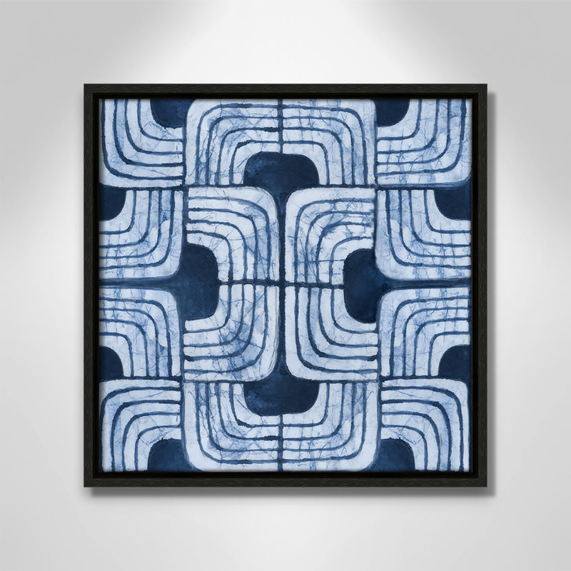 Imprimé Batik III bleu par Emma Peal, H 13,5 po x l 13,5 po, Espresso