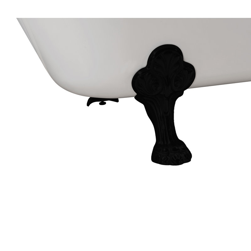 Baignoire de trempage sur pattes 67 "Streamline, Noir mat, Noir mat
