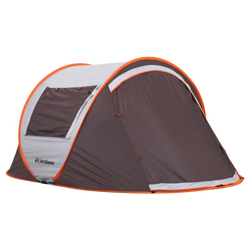 EchoSmile Gray and White 2-Person Pop-Up Camping Tent