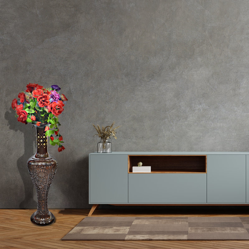 Vase de plancher en bois brun Alisbha