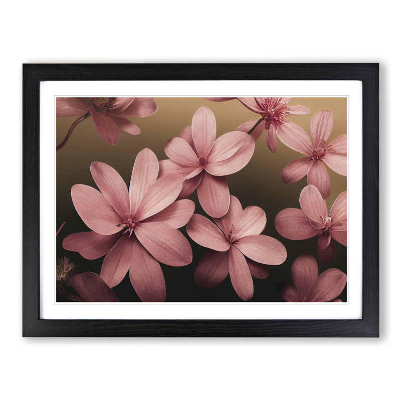 Dazzling Flowers - Single Picture Frame Print, Black Framed, 46cm H x 64cm W x 2cm D