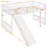Twin Size Loft Bed With Slide And Ladder, White