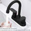 Robinet de salle de bain noir mat - 2/3 trous, bec pivotant à 360 degrés, guide d'installation facile inclus 2 4 po, économie d'énergie