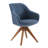 23" Yellow And Natural Fabric And Wood Swivel Arm Chair-572939703