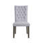 Ensemble de 2 chaises d'appoint rembourrées en lin gris, finition chêne gris