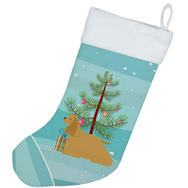 Chaussette de noël joyeux de noël, Épagneul cocker