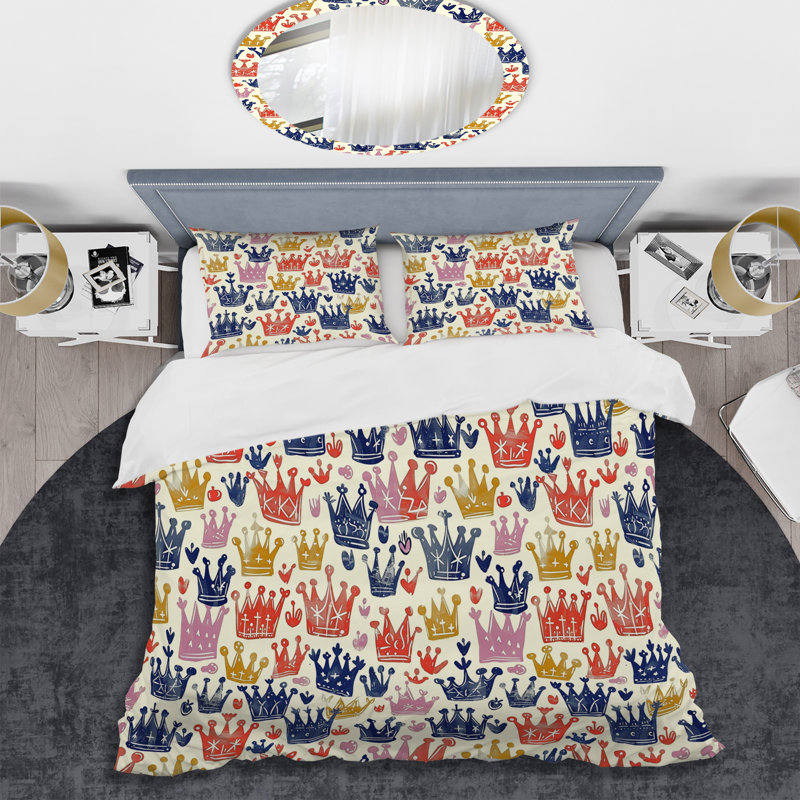 Ensemble de housse de couette orange et bleu royal, Housse de couette très grand + 2 très grandes ta