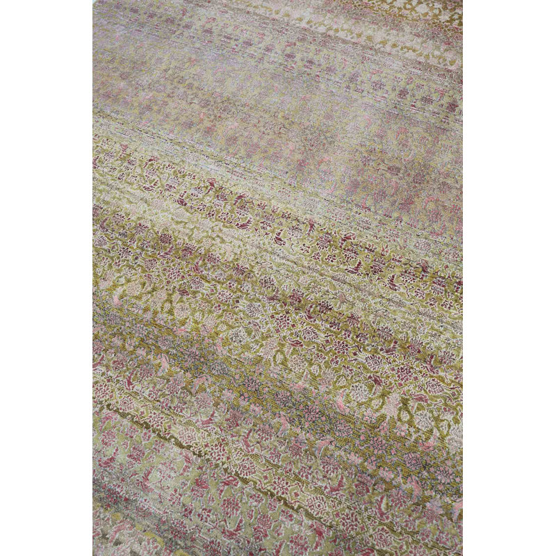 Silk Treasures Geometric Area Rug in Brown