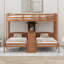 Lit superposé simple au-dessus de simple et simple avec bureau et tablettes de rangement, cadre de lit superposé triple en bois peu encombrant avec éclairage DEL-1711101338