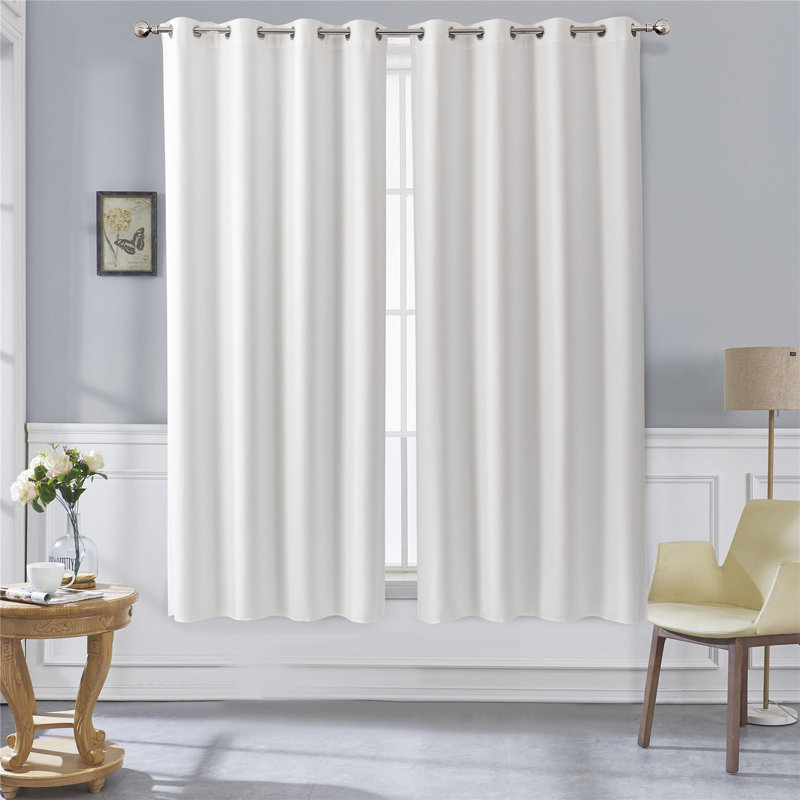 Rideau obscurcissant en polyester, Blanc, L 52 po x L 84 po