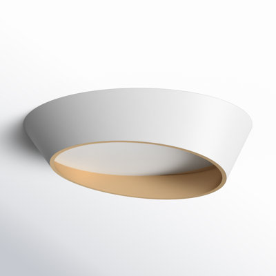 Single Light Steel Flush Mount