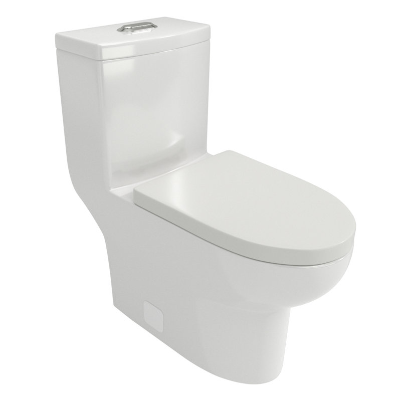 White Ceramic Toilet - Dual Flush, Energy Flushing Mode Flush No Clogs, Hassle Experience