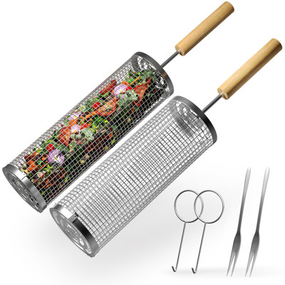 Panier à barbecue en acier inoxydable avec poignées amovibles Sorbus - 2 pièces