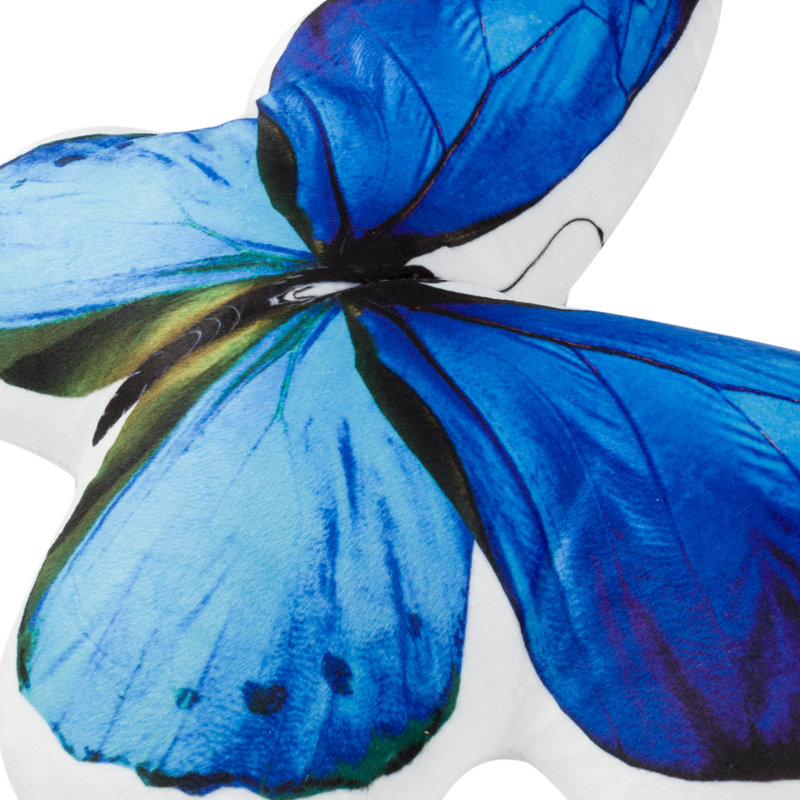 Animal Print Throw Pillow, Blue Butterfly