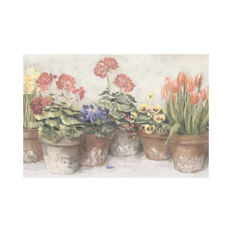 Spring In The Greenhouse Neutral by Carol Rowan - Print on Canvas, 30.48 cm H x 45.72 cm W, Wrapped Canvas