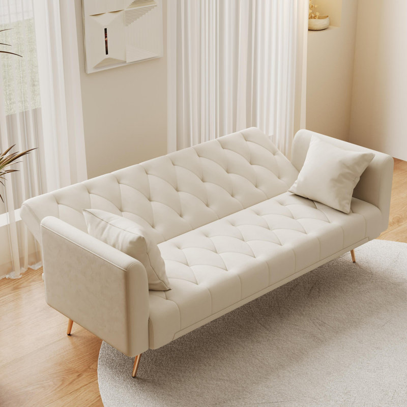 Cathal Velvet Sleeper convertible love seat sofa, American retro velvet, suitable for small living room, bedroom