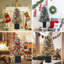 Arbre de Noël artificiel de 3 pi avec 78 lumières DEL et base de flocon de neige, pin de Noël à piles, décorations de baies rouges, pour la décoration de Noël à la maison, facile à assembler