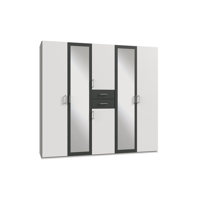 Algirdas 5 Door Manufactured Wood Wardrobe, White