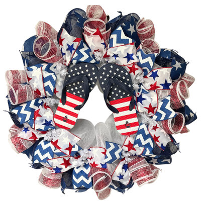 Patriotic Wreath With Flip Flops