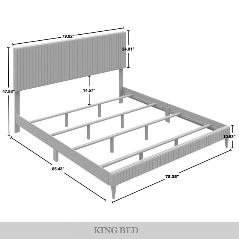 Corduroy Velvet Upholstered Bed | Modern Chic Design
