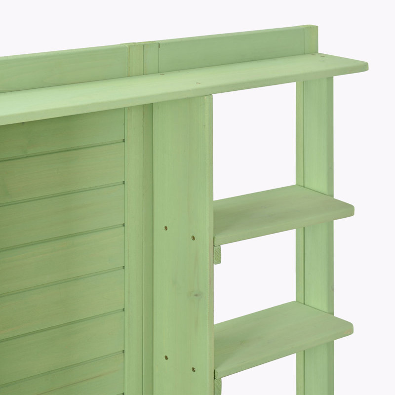 64.6" Large Outdoor Potting Bench, Green